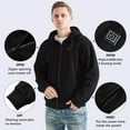 thumbnail image 4 of Herrnalise Intelligent Warm Carbon Fiber Heating Long Sleeved Hooded Casual Coat/jacket Black, 4 of 7