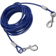 thumbnail image 4 of GFDYREE Double Head Bite Resistant Outdoor Camping Leash, Premium Steel Wire, Large Range Motion, Suitable for Small, Medium, Large Dogs, Made of Steel Wire, PVC, Ideal for (Blue), 4 of 7