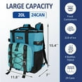 thumbnail image 2 of IC ICLOVER Cooler Backpack, 24 Cans Insulated Backpack Cooler Leak-Proof Cooler Bag with Padded Top Handle, Mesh Pocket for Men Women Lunch Backpack, Camping Cooler, Beach Cooler - Lake Blue, 2 of 9