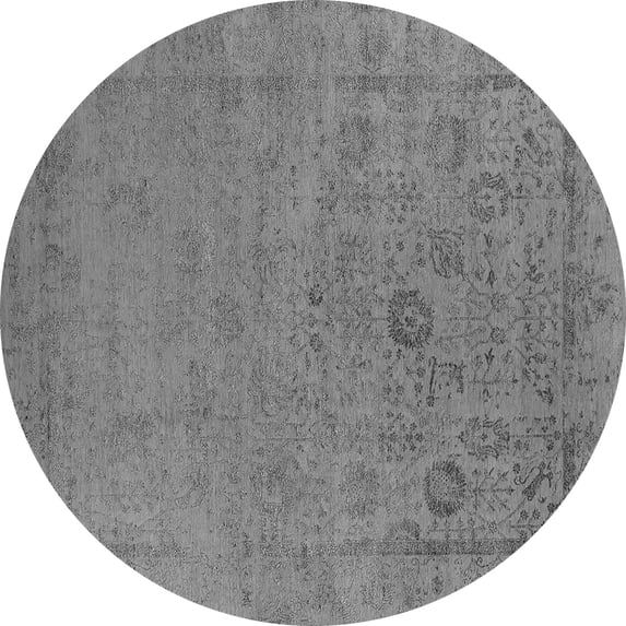 Ahgly Company Indoor Round Oriental Gray Industrial Area Rugs, 8' Round