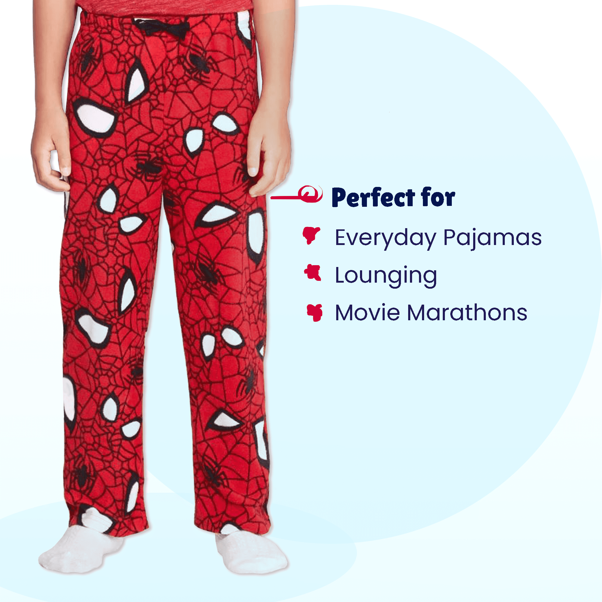 Marvel Spider-Man Plush Fleece Pajama Pants - Boys Lounge Sleepwear