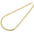 thumbnail image 2 of Real 10K Yellow Gold 3.5MM Solid Plain Style Cuban Link Chain Necklace 18", 2 of 5