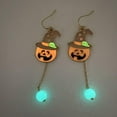 thumbnail image 4 of Halloween Glow in The Dark Earrings Glowing Magical Fantasy Fairy Ghost BOO Charm Cat Pumpkin Dangle Tassel Chain Drop Spooky Luminous Earrings Theme Jewelry Gift Costume Accessories, 4 of 9