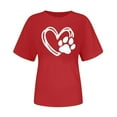 thumbnail image 2 of Pisexur Hauts pour Femmes T-Shirt Graphique de la Saint-Valentin - Col Rond Manches Courtes Imprimé Rouge,G, 2 of 5