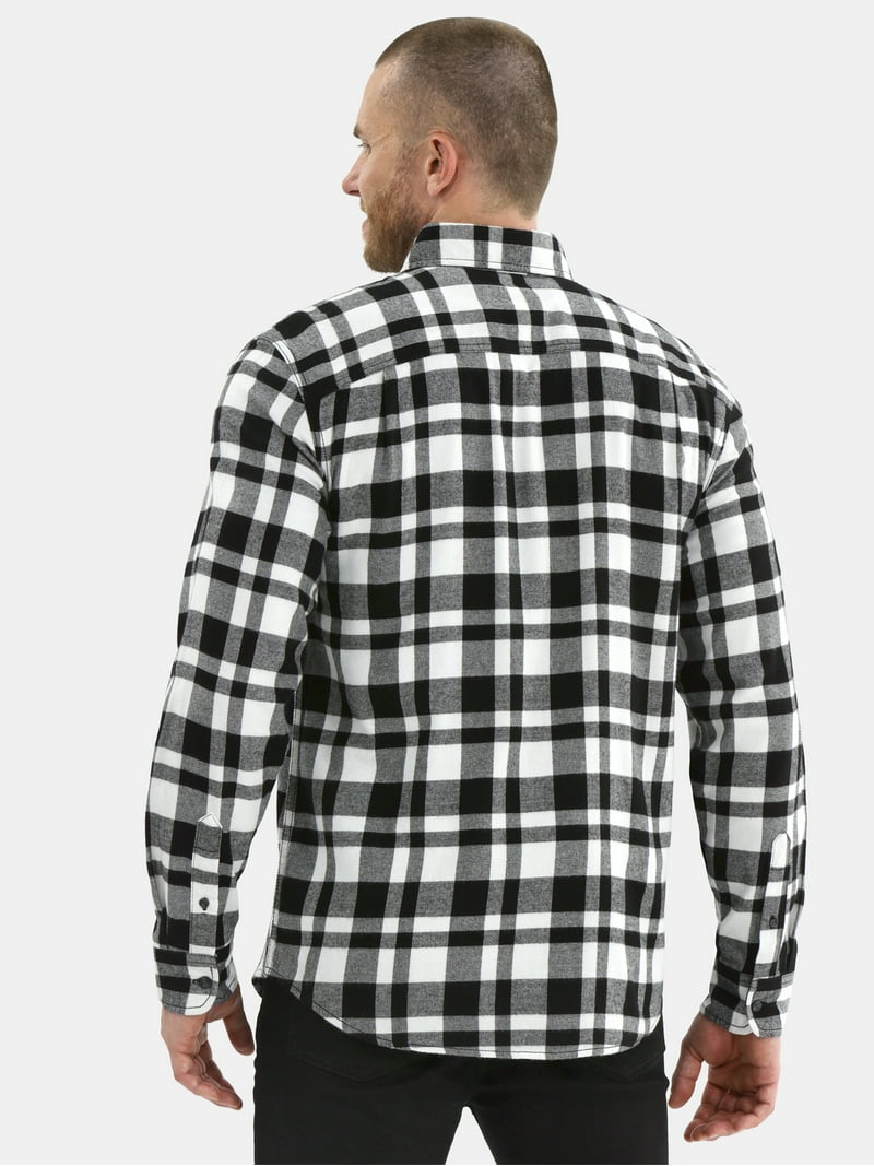 George Men's and Big Men's Double Pocket Flannel Shirt, Sizes XS