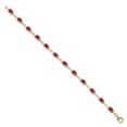 thumbnail image 3 of Gem Stone King 18K Yellow Gold Plated Silver Pink Tourmaline and White Moissanite Tennis Bracelet for Women (6.61 Cttw, Gemstone Birthstone, Oval 6X4MM, 7 inch), 3 of 5