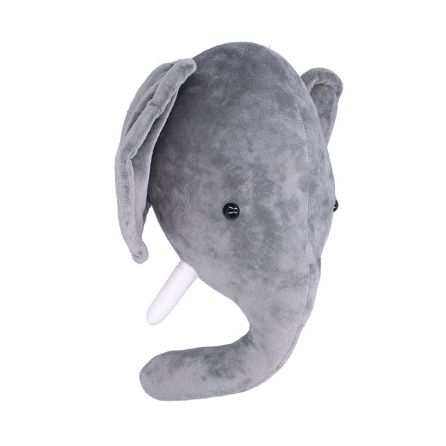 Decoración De Pared Rellena De Felpa, Pelusa De Cristal Suave Para Decoración De Pared Con Relleno De Animales Para Adorno De Pared ANGGREK Elefante gris