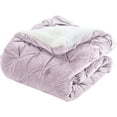 thumbnail image 2 of 3-pieces Pintuck Reversible Comforter set, Full/Queen, Dusty Rose, 2 of 4