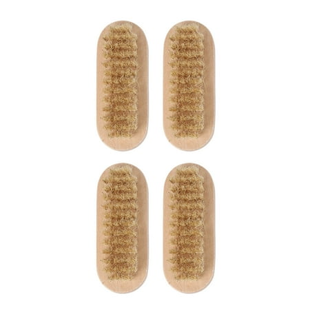 

NUOLUX 4Pcs Nail Brushes Two Sided Natural Boar Bristle Wooden Pedicure Hand Nail Brush