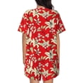 thumbnail image 3 of Bixox Women's Lilies Flowers Printed Pajama Set 2 Piece Lounge Set Top and Shorts Soft Pajamas, Shorts with Pockets, 3 of 7