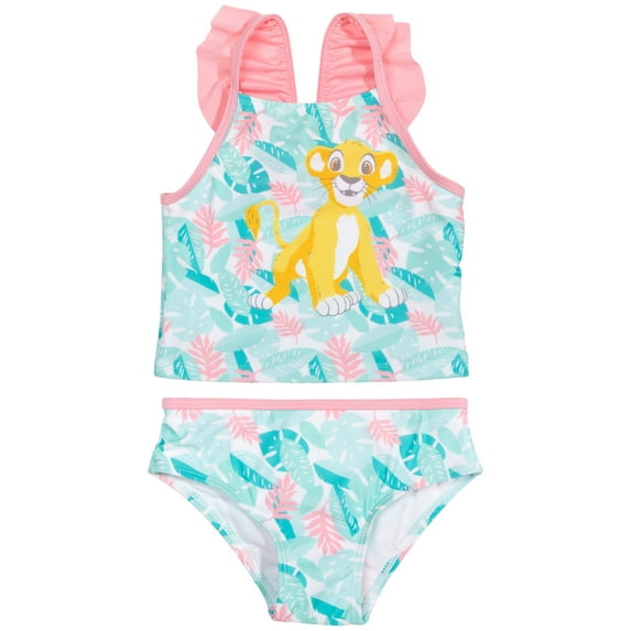 Disney Lion King Simba Toddler Girls Pullover Tankini Top Bottom White 3T