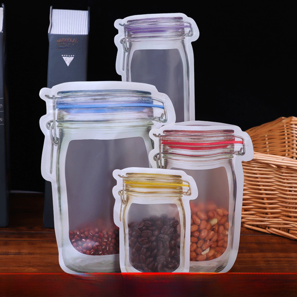 Bolsa de envasado de bocadillos con autosellado para botellas, bolsa para conservar alimentos, frutos secos, granos, carne de res, bolsa para almacenar bocadillos