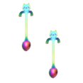 thumbnail image 1 of Oleegame 2PC Stainless Steel Cutlery Set Cat Spoon Short Handle Spoons Flatware Coffee Drinking Tools Kitchen Gadge, 1 of 7