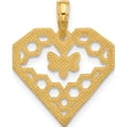 thumbnail image 4 of 14K Polished Fancy Heart and Bee Honeycomb Charm Yellow Gold Material Sparkle-worthy Classic Stylish Made for expressing your unique story, 4 of 4