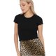 thumbnail image 4 of ONLY Camiseta de mujer - ONLEMMA SHORT TOP, cuello redondo, cropped, acanalada, lisa Negro XS (X-Small), 4 of 6