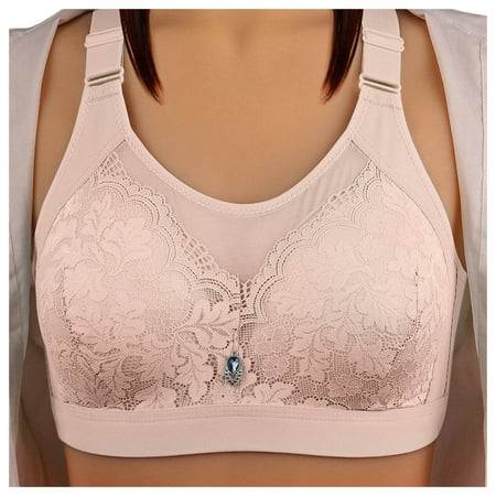 

njshnmn Low Back Bra for Women Supportive Comfortable Seamless Wireless Bras Beige 90C