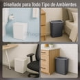 thumbnail image 4 of Magma Life Set de 3 Botes de Basura de Plástico Magma Life, Capacidad 11 Litros, Tamaño 22x15.5x33 cm, Resistentes e Impermeables, Blanco Negro y Gris, Diseño Moderno para Baño, Cocina u Oficina, 4 of 6