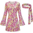 thumbnail image 1 of SZXZYGS Robes Décontractées pour Femmes de Plus de 50 Ans 2024 Robe de Carnaval Hippie des Années 70 Robe Foulard Ensemble Deux Pièces 2024, 1 of 2
