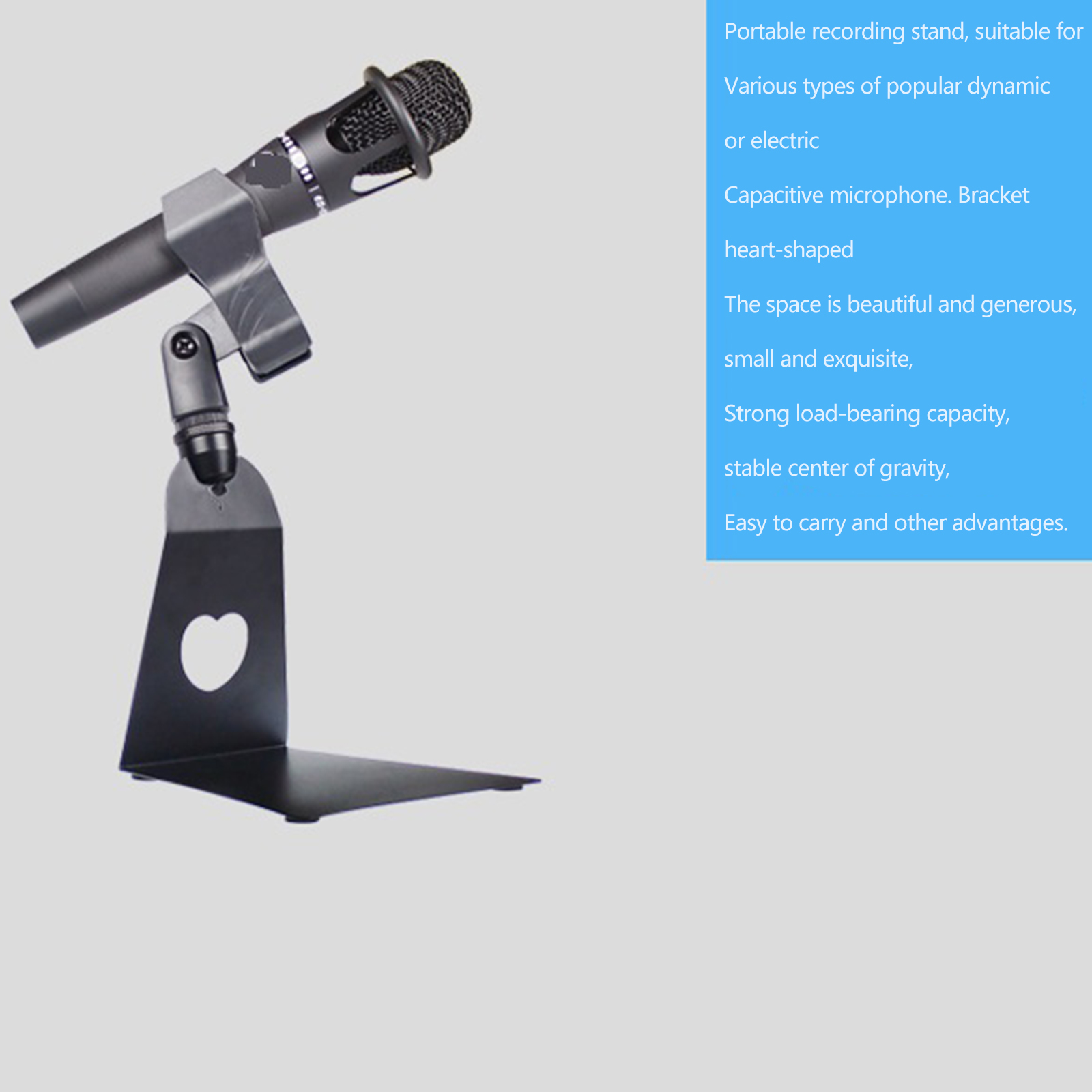 BQBQERT Flexible Microphone Mic Stand Metal Holder Mount for Live Broadcast Blogger