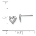 thumbnail image 2 of FB Jewels Sterling Silver Rhodium Diamond Heart Post Earrings, 2 of 2