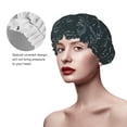 thumbnail image 2 of KLL Chemical Pattern Shower Cap & Bath Cap for Women,Reversible Oversized Waterproof Shower Caps for all Hair Lengths,Elastic Reusable Bathing Hair Cap, 2 of 6