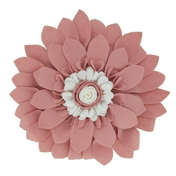 Saro Lifestyle Felt Flower Poly Filled Throw Pillow