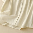 thumbnail image 7 of Taylonsss Clearance Women's Fashionable Pleated Short Sleeved Button Up Shirt Women's Cotton And Linen Short Sleeved Round Neck Top/shirt, 7 of 7