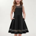 thumbnail image 2 of Mevxay Girls Elegant Dresses Sleeveless Round Neck A-line Party Dance Graduation Mesh Dress Size 5-12 Black, 2 of 9