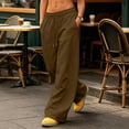 thumbnail image 4 of Wide Leg Sweatpants Women Zaewscy Women's Solid Color Loose-fitting Sweatpants High-waisted Wide-leg Casual Sweatpants Drawstring Elastic Waistband With Pockets., 4 of 7