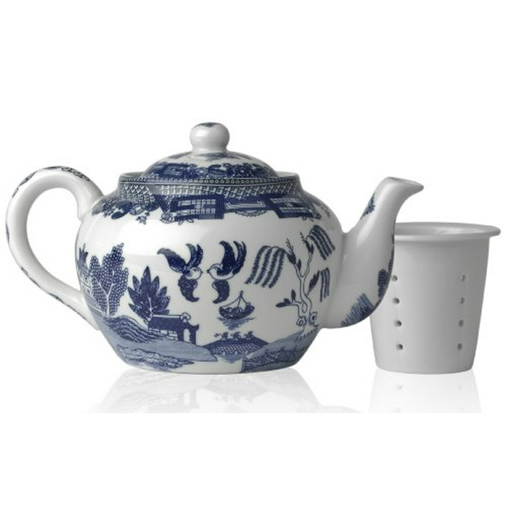 HIC Blue Willow Teapot, Fine White Porcelain, 3Cup, 16Ounce Walmart