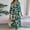 Green, variant on WXLWZYWL Womens Maxi Dress Floral Printed V Neck Long Sleeve Maxi Dress High Waist Boho Ruffle Dress