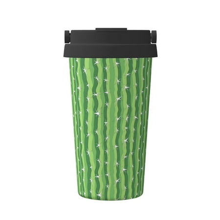 

Fuzoiu Cactus Print Stainless Steel Travel Mug Vacuum Insulated Coffee Travel Mug Reusable Coffee Cup for Hot and Cold
