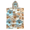 thumbnail image 2 of Kid Hooded Beach Towel Bath Poncho Towels Soft Absorbent Quick Dry for Boy Girl Blue Peach 3d Flowers S, 2 of 7