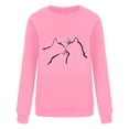 thumbnail image 4 of 50 % de Rabais Liquidation Chandail Surdimensionné pour Femmes 2023 et Hiver Décontracté Ample Imprimé Chat Manches Longues Col Rond, 4 of 4