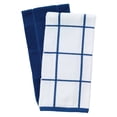 thumbnail image 2 of T-fal Solid & Checked Parquet Kitchen Towels, 2-Pack, Blue, 2 of 7