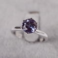 thumbnail image 1 of Alexandrite ring round cut June birthstone white gold solitaire engagement ring, 1 of 1