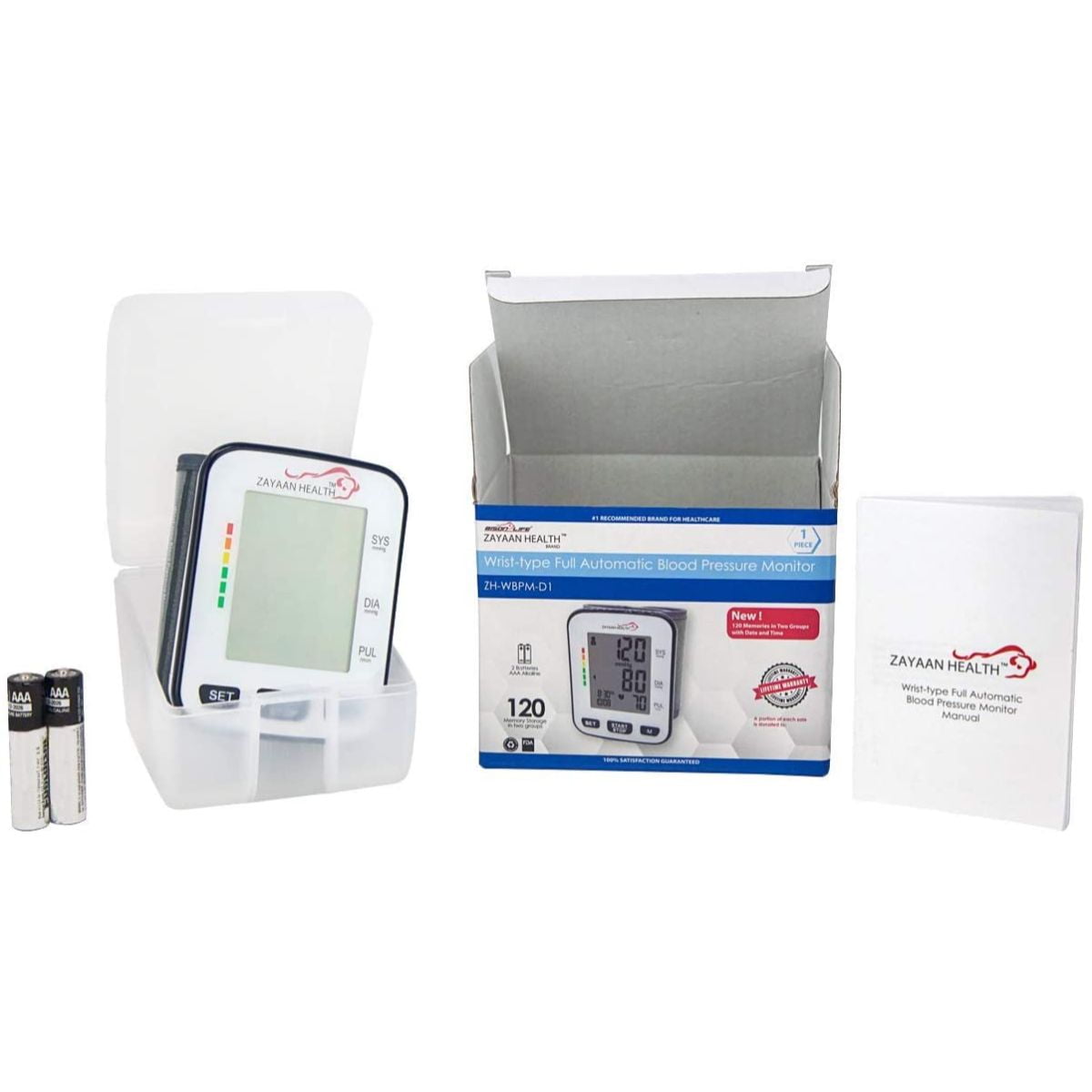 Zayaan Health Wrist Fully Automatic Blood Pressure Monitor, Storage Case Included