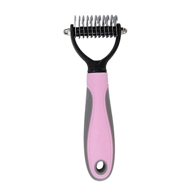 Cepillo para quitar el pelo largo y despeinado de perros y gatos, almohadilla para recortar el pelo, herramienta de belleza, color rosa S