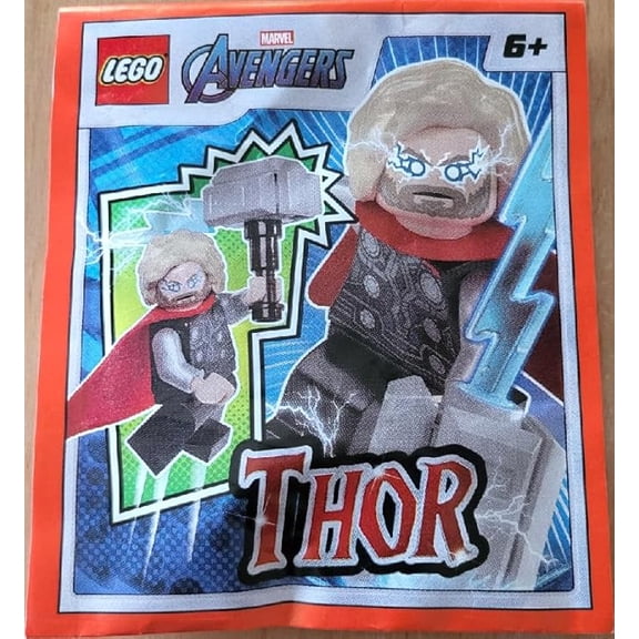 LEGO Marvel Superheroes: Thor Minifigure with Mjölnir and Lightning - Ages 6