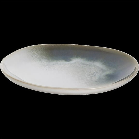 Palmer PL-530942 8.5 in. Nordic Sto are Deep Plate, White, Green & Teal