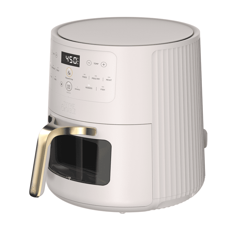 Thyme & Table 6 Quart Ceramic Air Fryer, Sand White photo 2