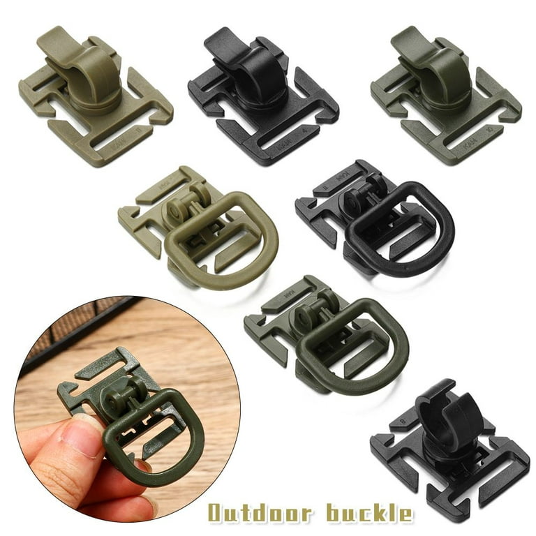 Swivel D Ring Clip Molle Webbing Clamp Tactical Backpack Attach Strap Buckle