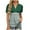 Green, variant on Womens Tops Plus Size Short Sleeve Pleated Button Color Block V-Neck Casual Casual Blouse Wine XXL