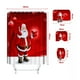 thumbnail image 3 of Juegos De Baño Navideños Cortina De Ducha Impermeable Fundas rojo santa, 3 of 4