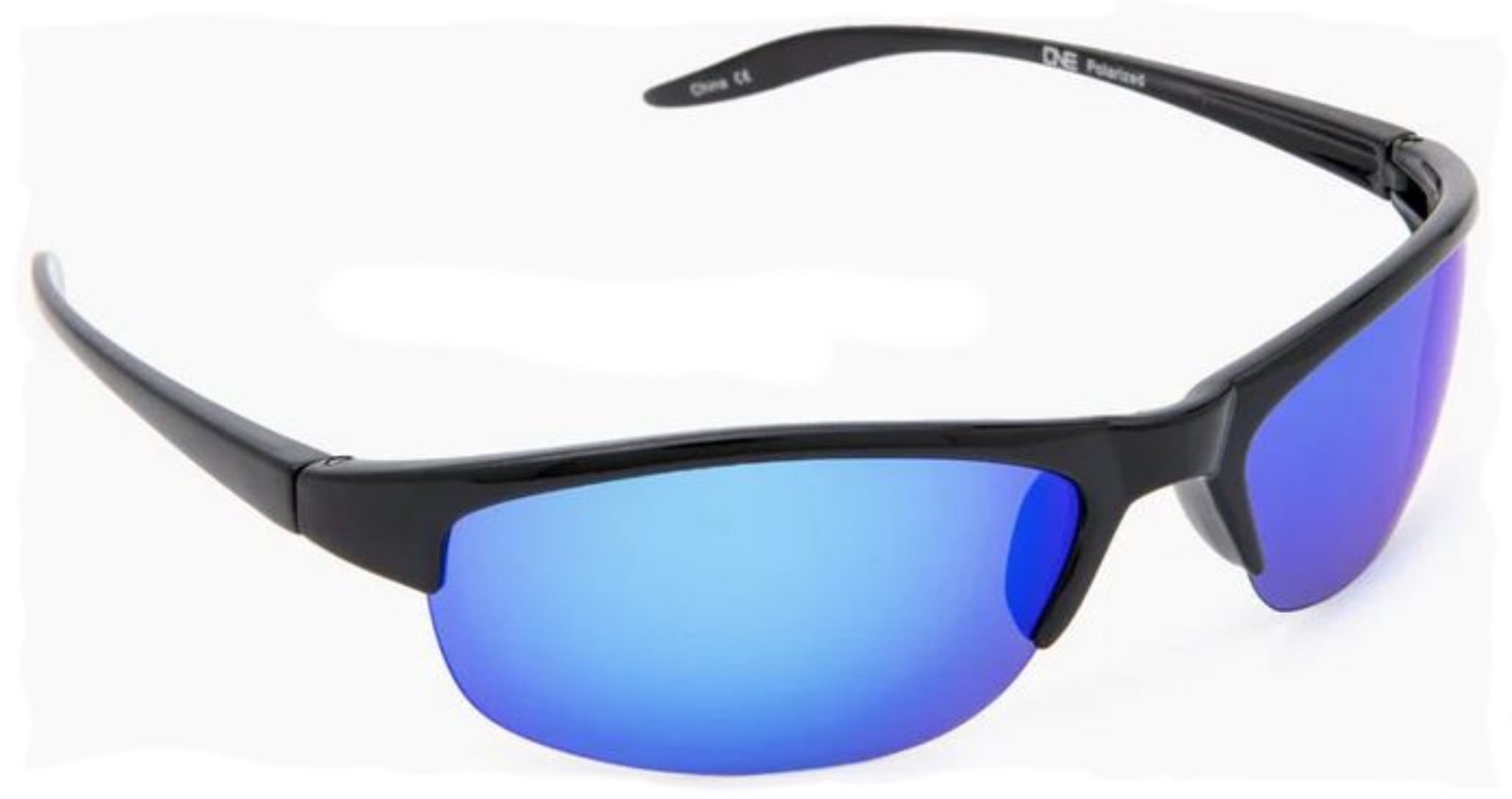 ONE By Optic Nerve Alpine Polarized Sunglasses Black Frame/Blue Mirror Lens