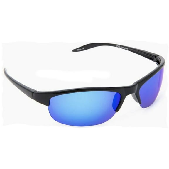 ONE By Optic Nerve Alpine Polarized Sunglasses – Black Frame/Blue Mirror Lens