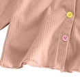 thumbnail image 6 of Edvintorg Girls Ribbed Knit Sweater Crew Neck Long Sleeve Button Up Cardigan Casual Uniform Sweaters for Kids Girls 0-9T, 6 of 9