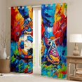 thumbnail image 2 of Castle Fairy Teens Soccer Gamer Blackout Curtains Set of 2 (52x84 Each),Graffiti Splash Ball Game Window Curtains,Sport Football Curtains and Drapes,Breathable Home Decor, 2 of 6