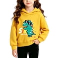 thumbnail image 2 of DJDLJWCJ Little Girls Long Sleeve Graphic Hoodies Relaxed Fit Athletic Sweatshirt Stretch Soft Pullover Yellow Size 7, 2 of 7