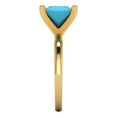 thumbnail image 3 of Clara Pucci 14K Yellow Gold 3ct Turquoise Solitaire Ring for Women, 3 of 8